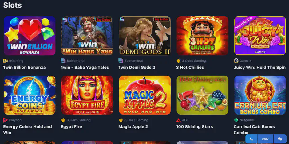 1win slot games