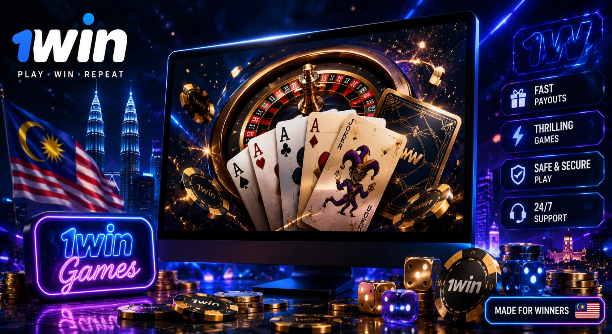 Official 1win Malaysia online games and casino platform
